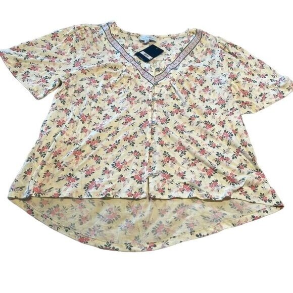 Lucky Brand Floral Button-Down Blouse S/P - Picture 1 of 6